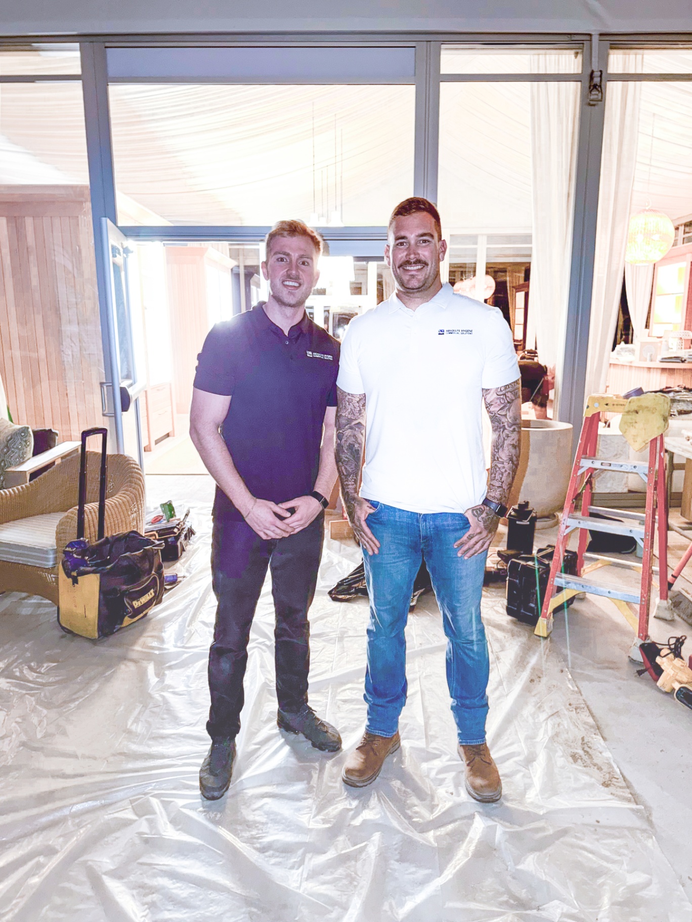 Absolute Hygiene team members on a job site